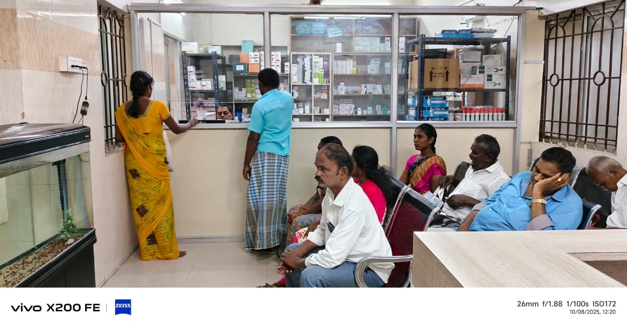 Waiting area and pharmacy at GEM Head & Neck Hospital, the best ENT hospital in nellai.